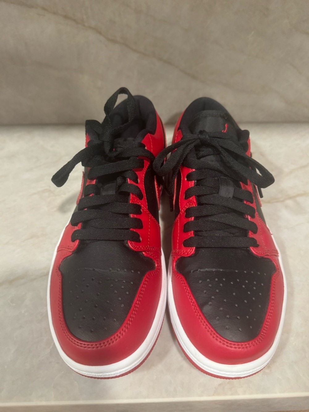 Jordan Men's Low-Top Sneakers in Black & Red